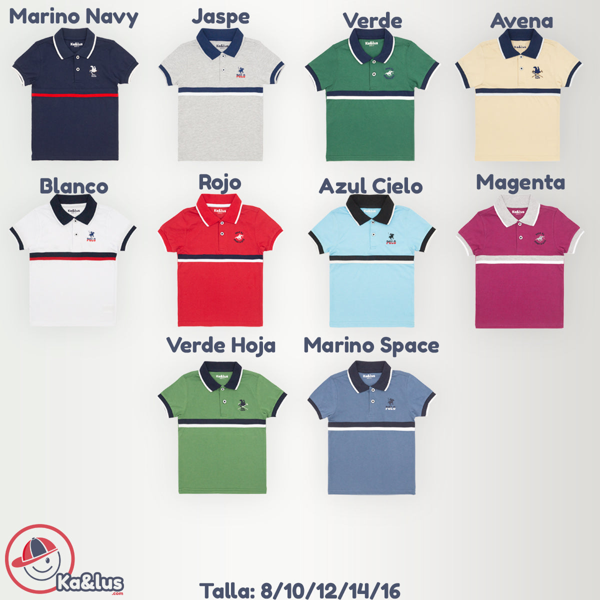 Playera polo LINE manga corta juvenil