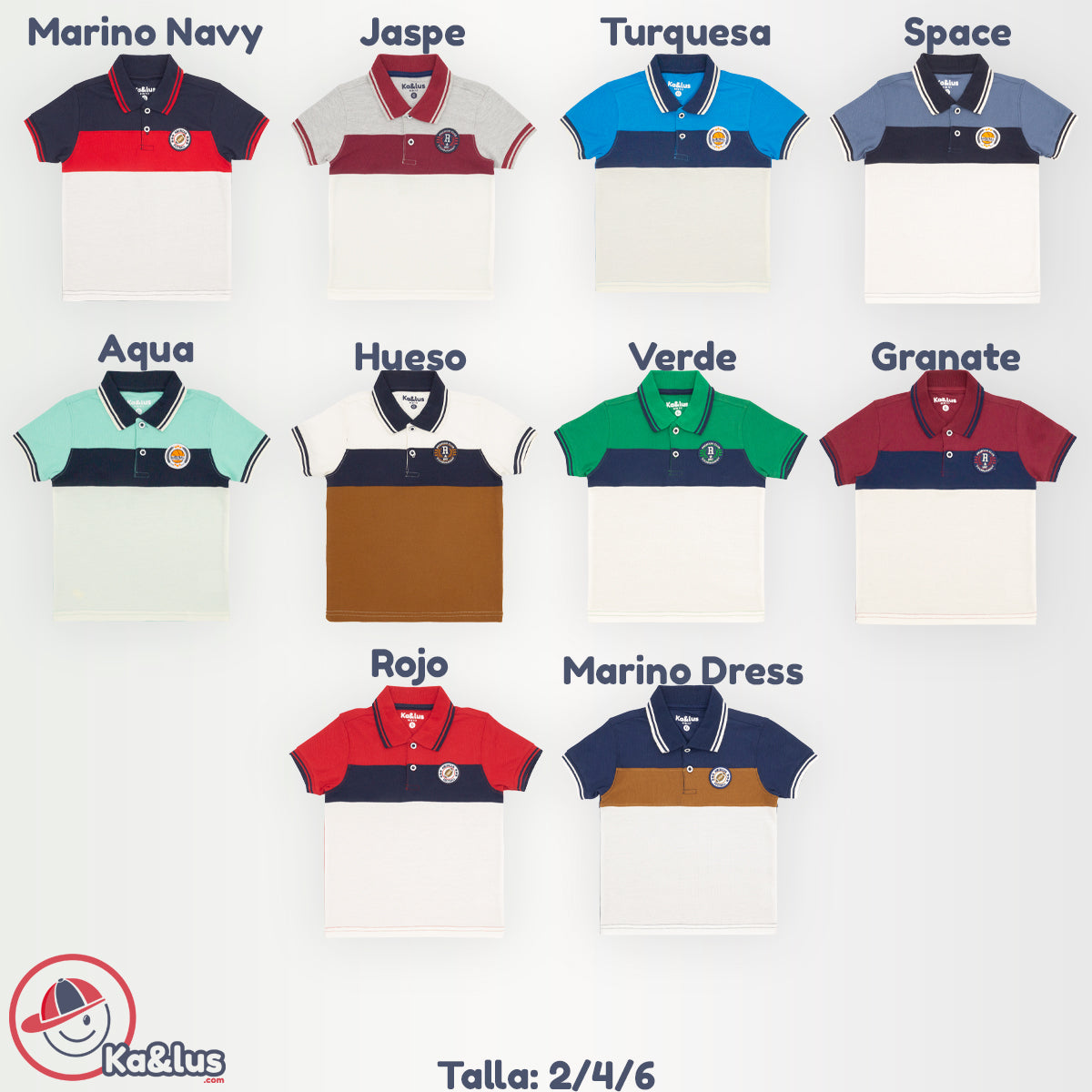 Playera polo BLOQUES manga corta Infantil