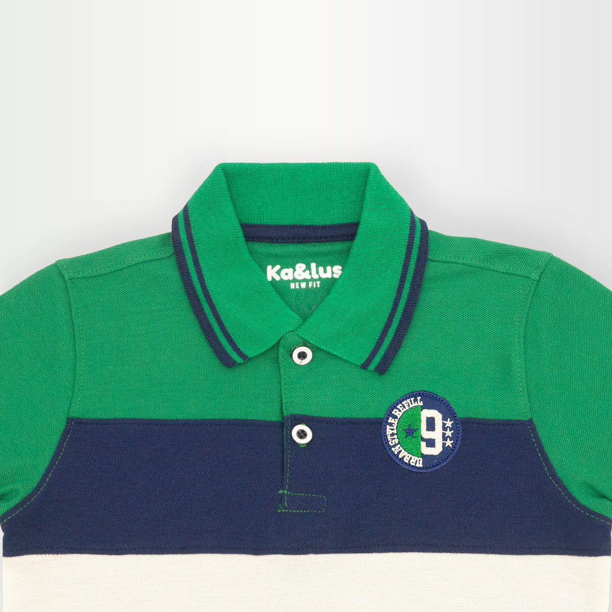 Playera polo BLOQUES manga corta juvenil Kalus