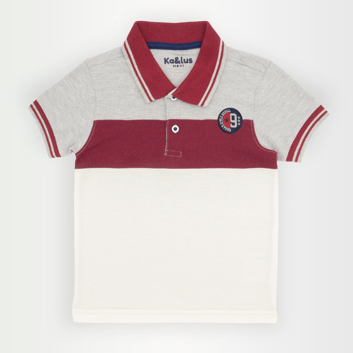 Playera polo BLOQUES manga corta juvenil Kalus