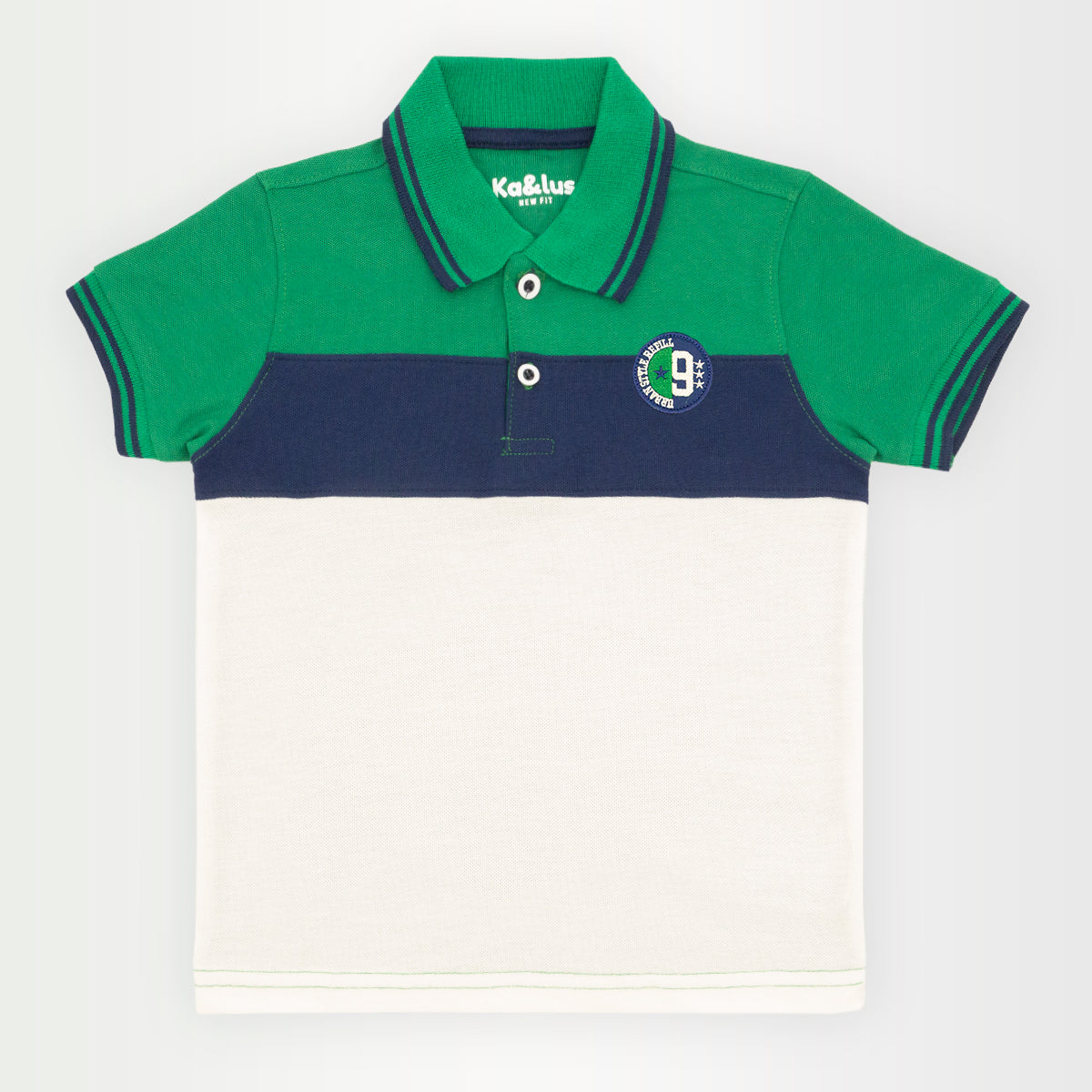 Playera polo BLOQUES manga corta juvenil Kalus