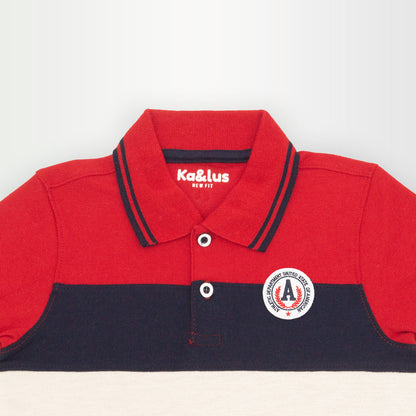 Playera polo BLOQUES manga corta juvenil Kalus