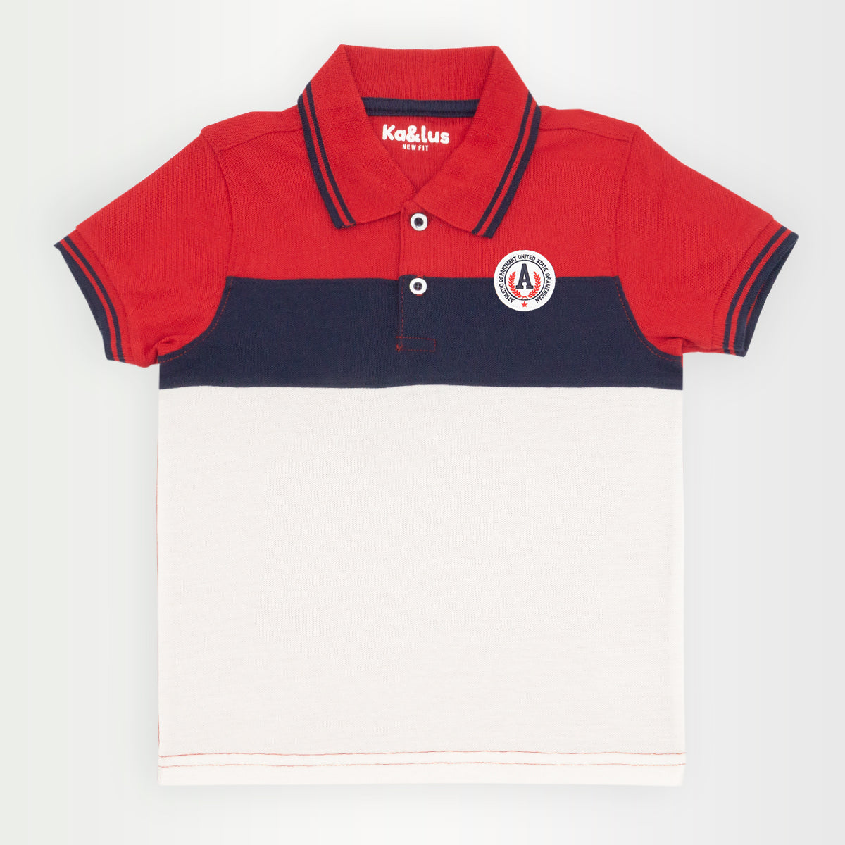 Playera polo BLOQUES manga corta juvenil Kalus