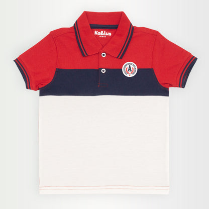Playera polo BLOQUES manga corta juvenil Kalus