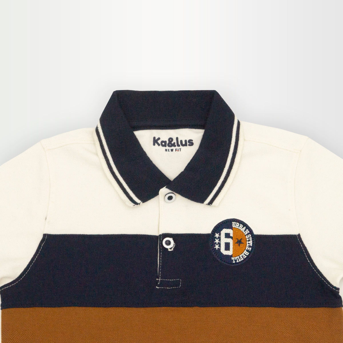 Playera polo BLOQUES manga corta juvenil Kalus