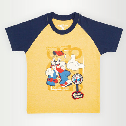 Playera redondo CARTOON infantil manga corta Kalus