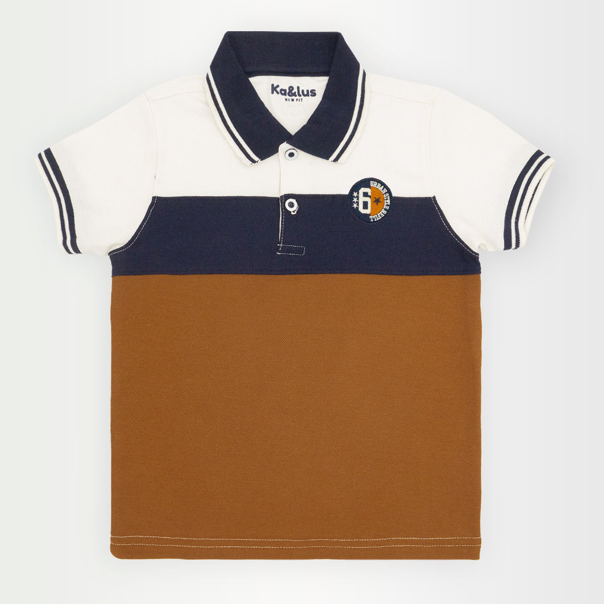 Playera polo BLOQUES manga corta juvenil Kalus