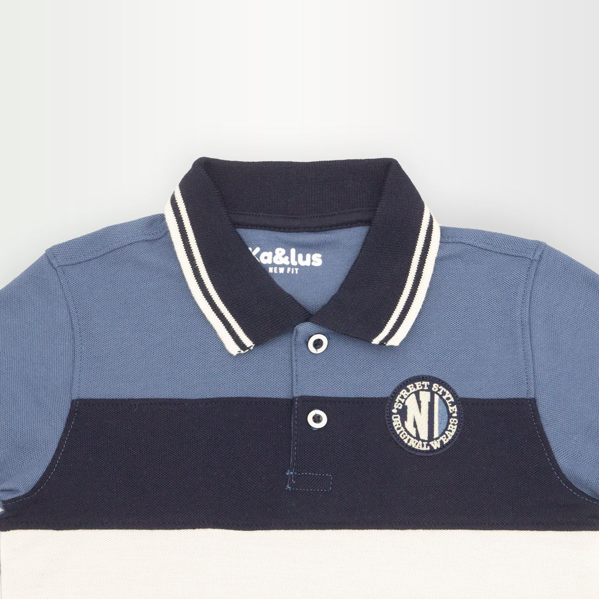 Playera polo BLOQUES manga corta juvenil Kalus