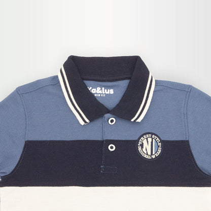 Playera polo BLOQUES manga corta juvenil Kalus