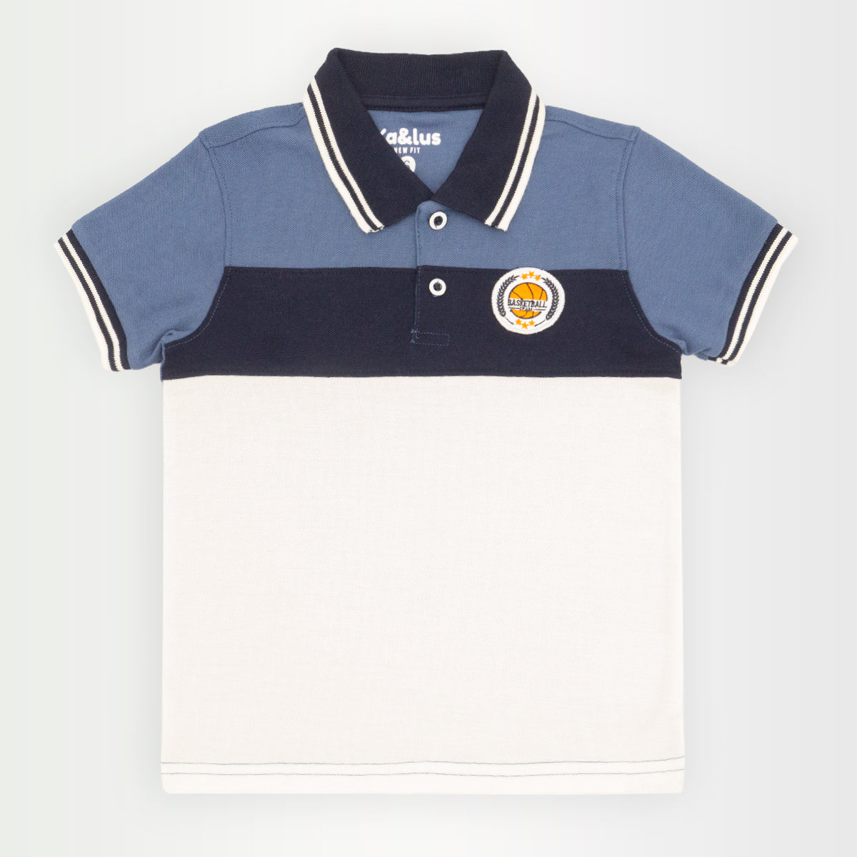 Playera polo BLOQUES manga corta Infantil