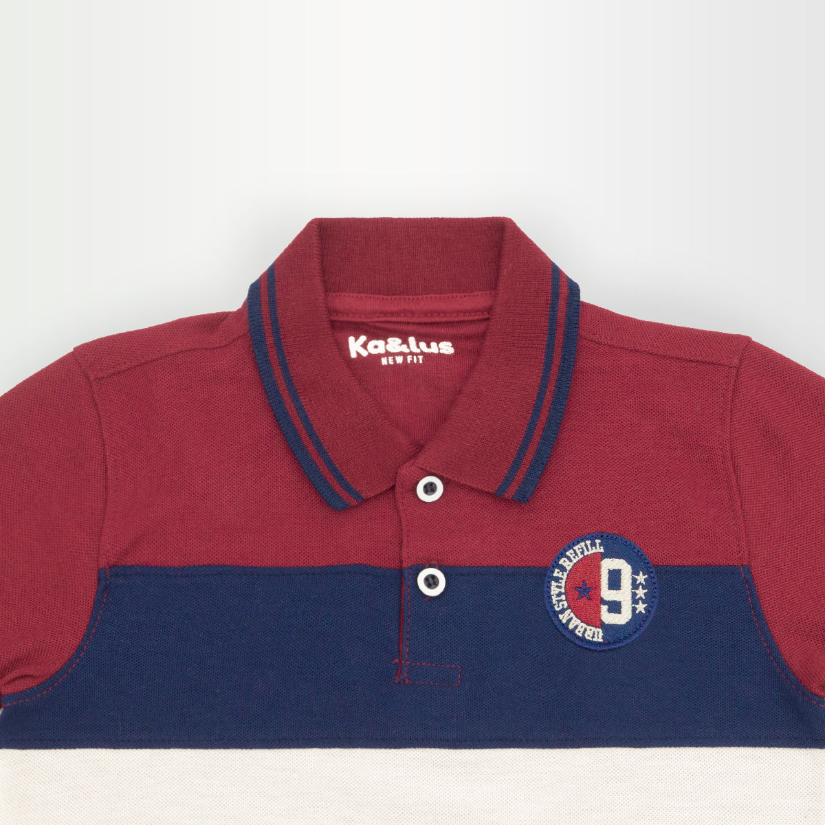 Playera polo BLOQUES manga corta juvenil Kalus