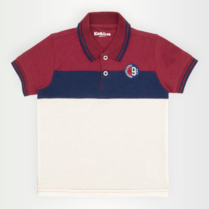 Playera polo BLOQUES manga corta juvenil Kalus