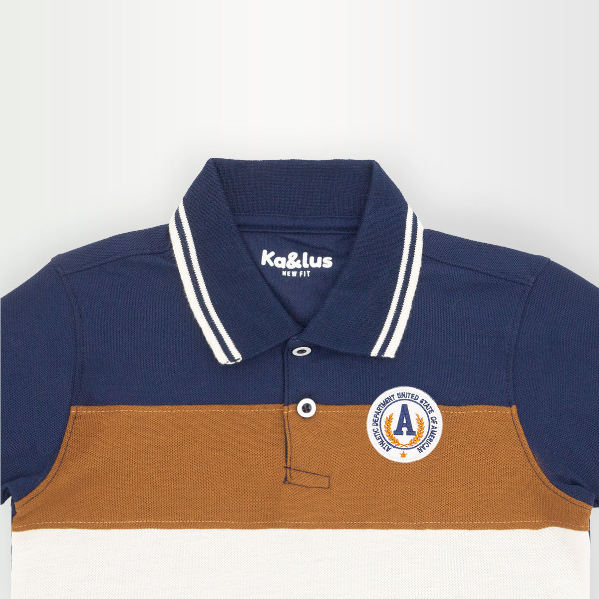 Playera polo BLOQUES manga corta juvenil Kalus