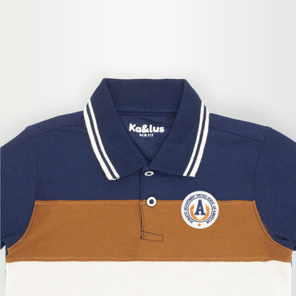 Playera polo BLOQUES manga corta juvenil Kalus