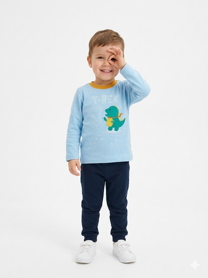 Conjunto T-Rex redondo manga larga + jogger