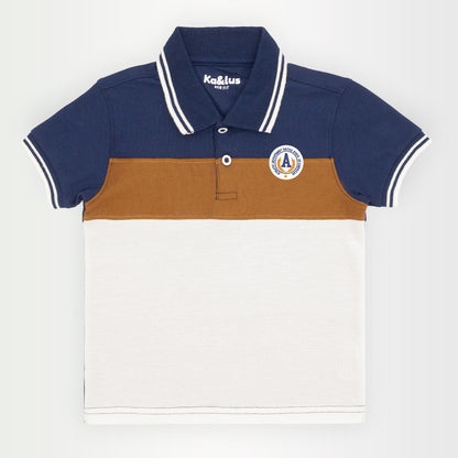 Playera polo BLOQUES manga corta juvenil Kalus