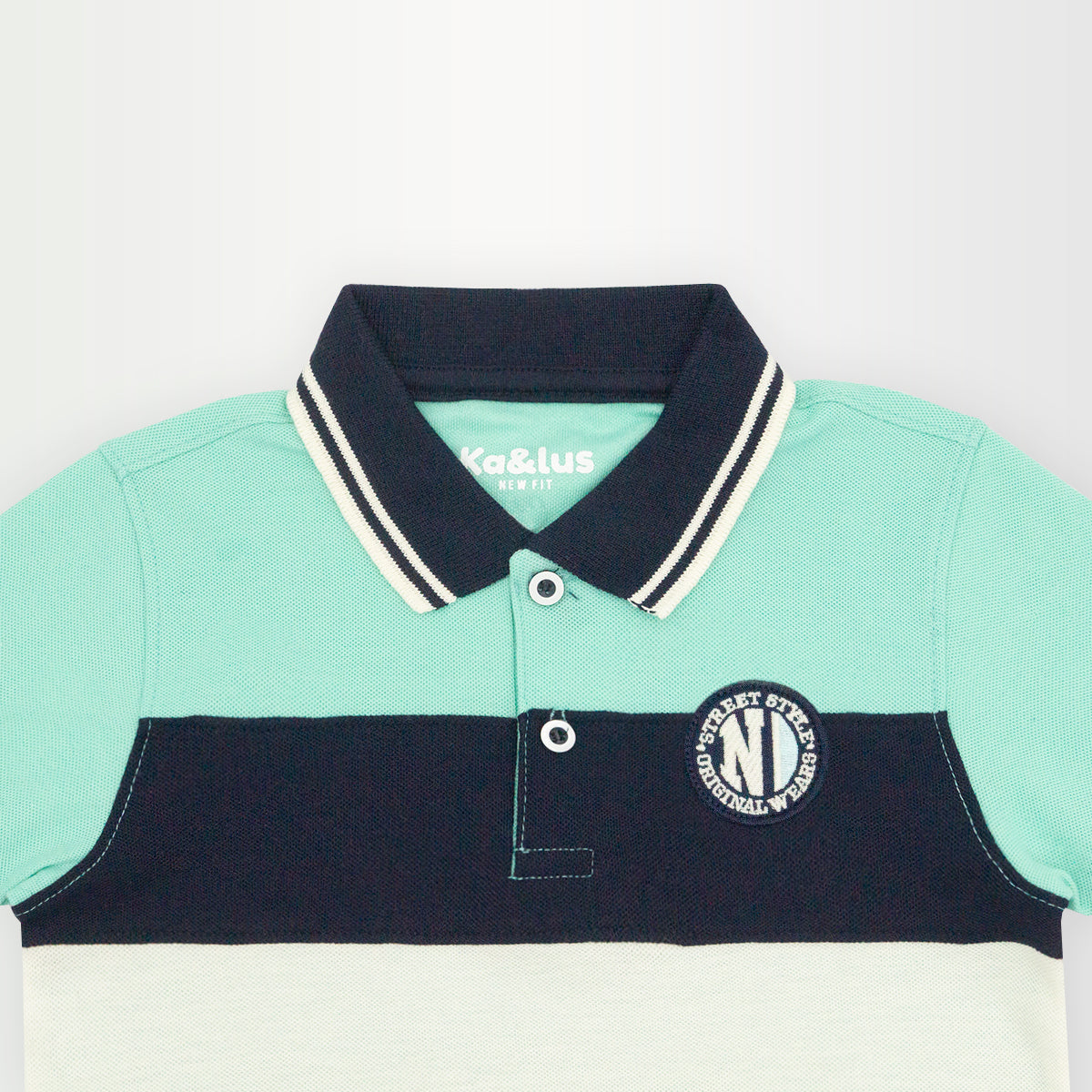 Playera polo BLOQUES manga corta juvenil Kalus