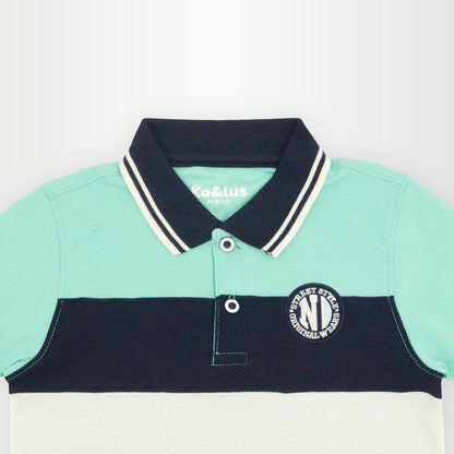 Playera polo BLOQUES manga corta juvenil Kalus
