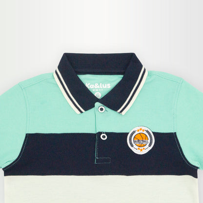 Playera polo BLOQUES manga corta Infantil