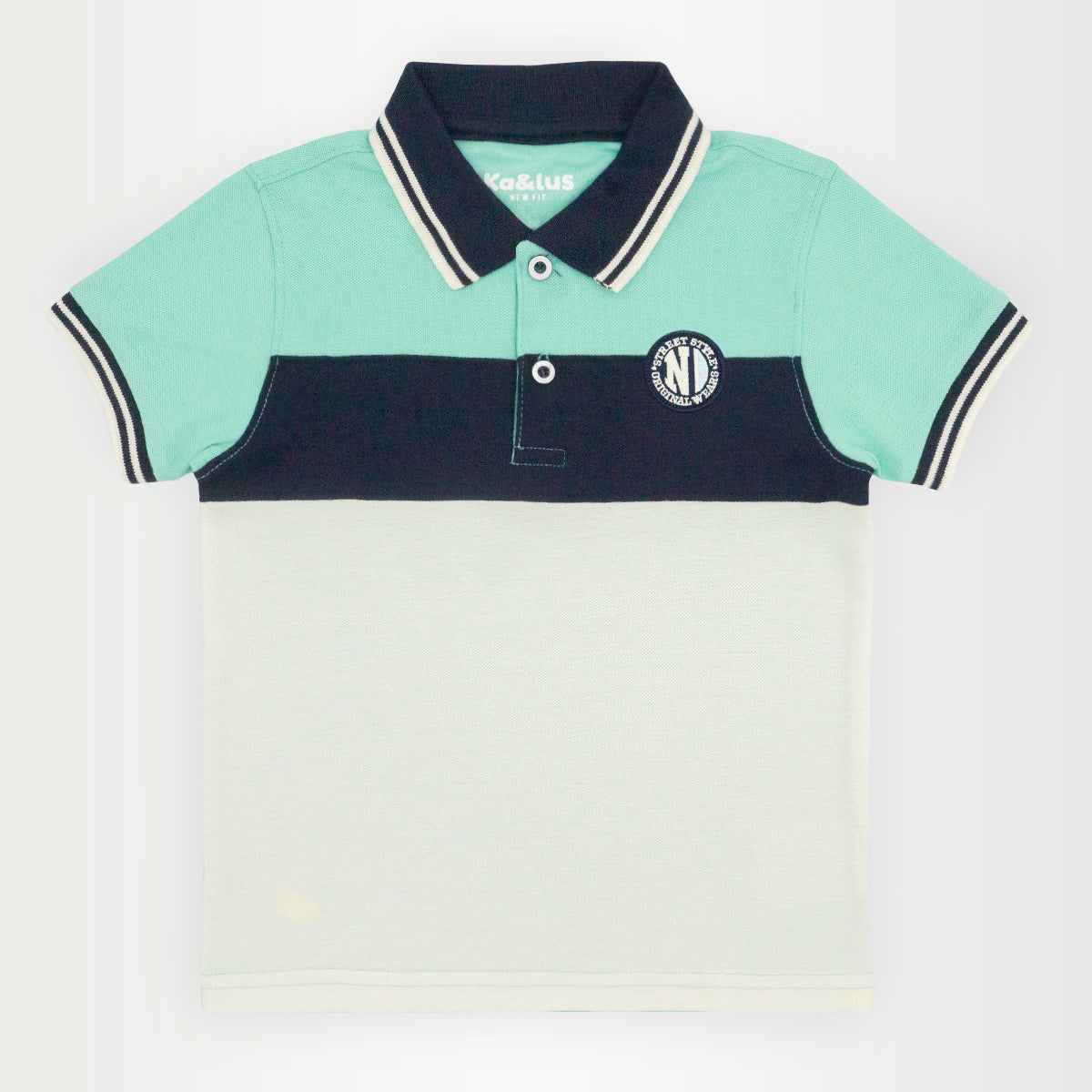 Playera polo BLOQUES manga corta juvenil Kalus