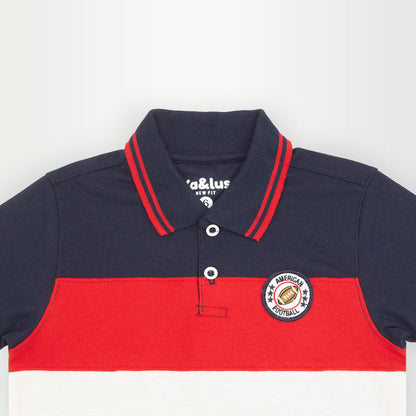 Playera polo BLOQUES manga corta Infantil