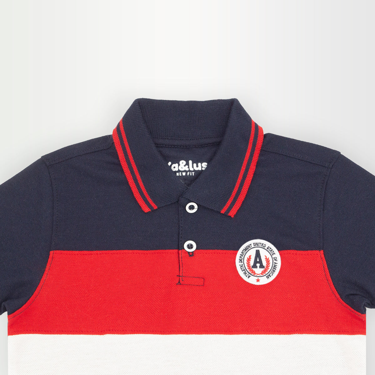 Playera polo BLOQUES manga corta juvenil Kalus