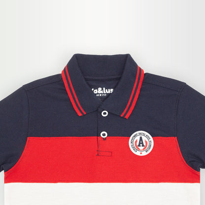 Playera polo BLOQUES manga corta juvenil Kalus