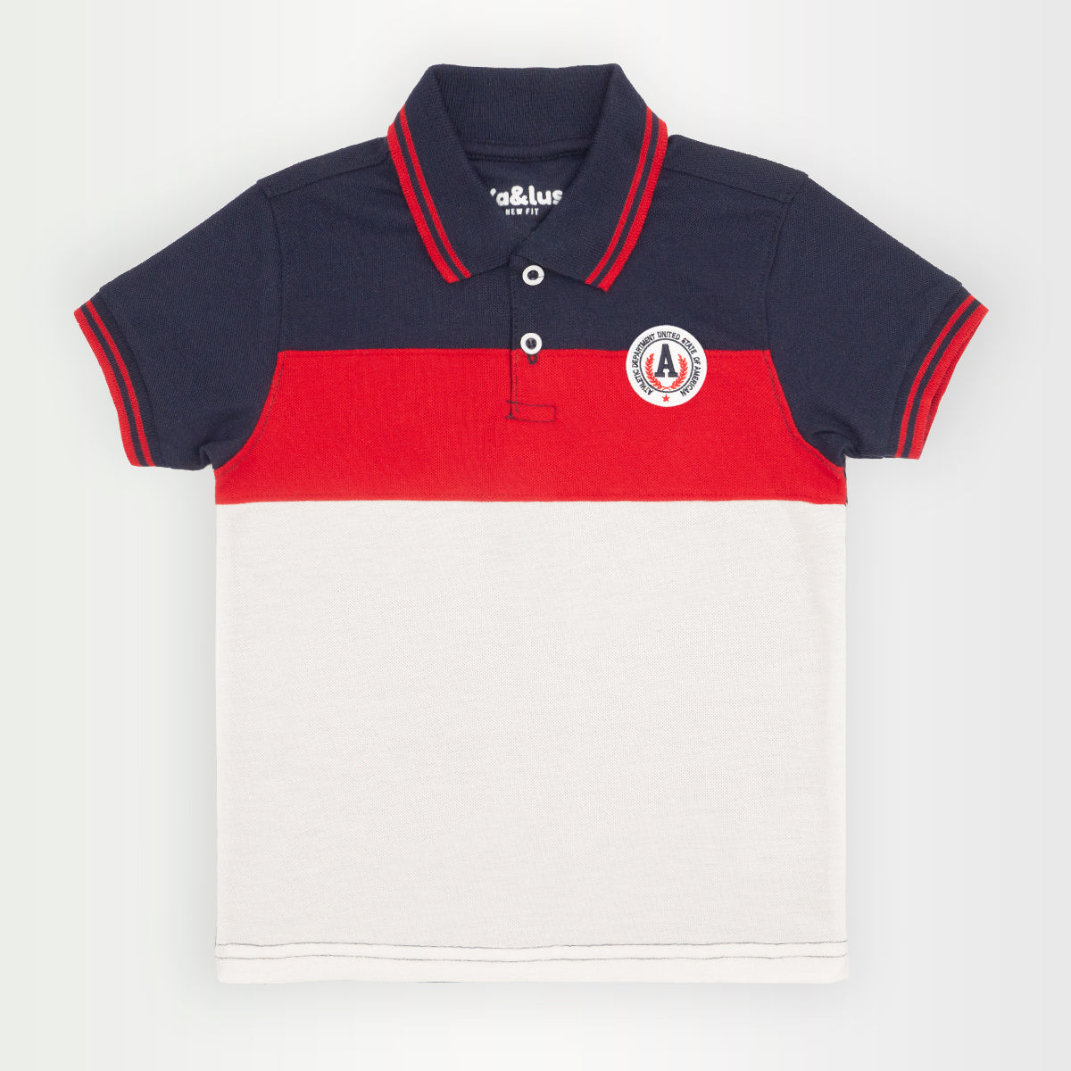 Playera polo BLOQUES manga corta juvenil Kalus