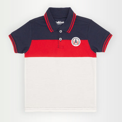 Playera polo BLOQUES manga corta juvenil Kalus