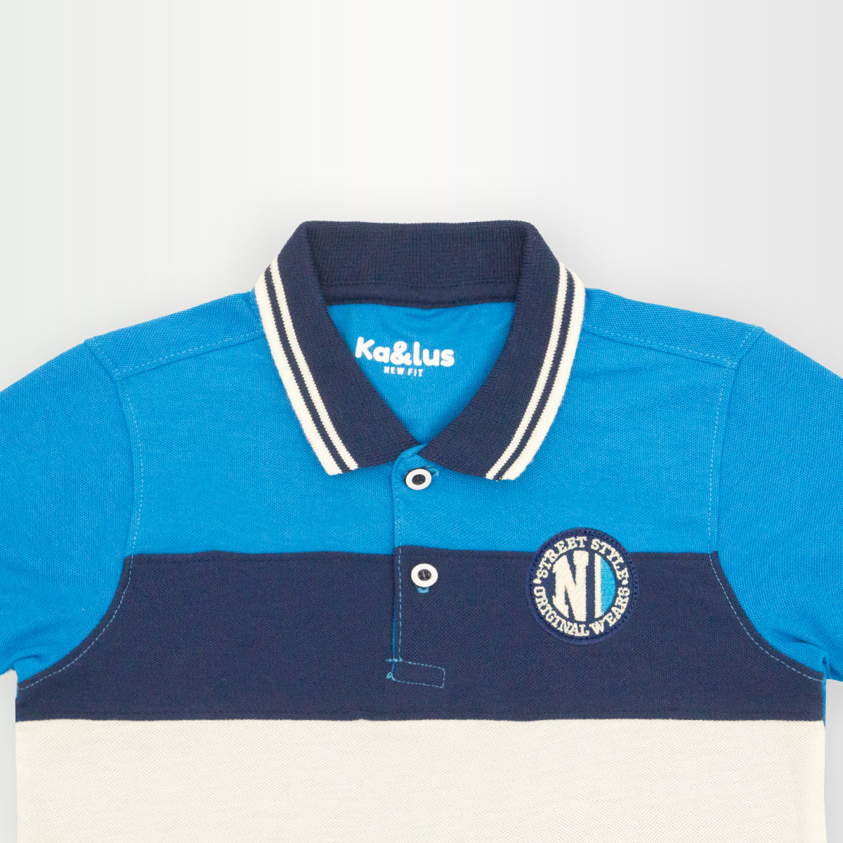 Playera polo BLOQUES manga corta juvenil Kalus
