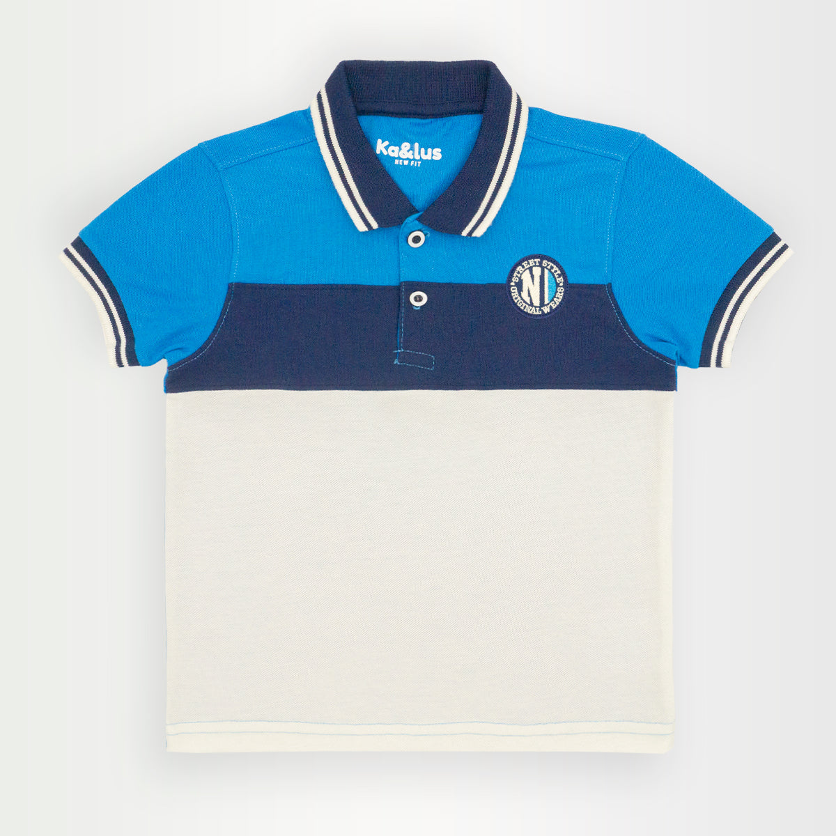 Playera polo BLOQUES manga corta juvenil Kalus