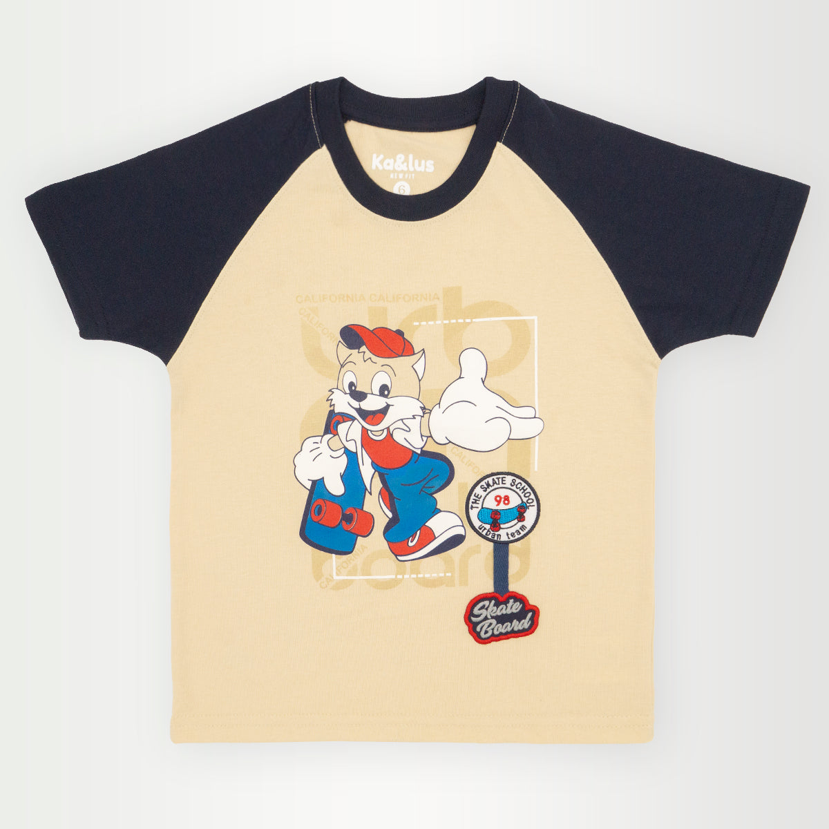 Playera redondo CARTOON infantil manga corta Kalus