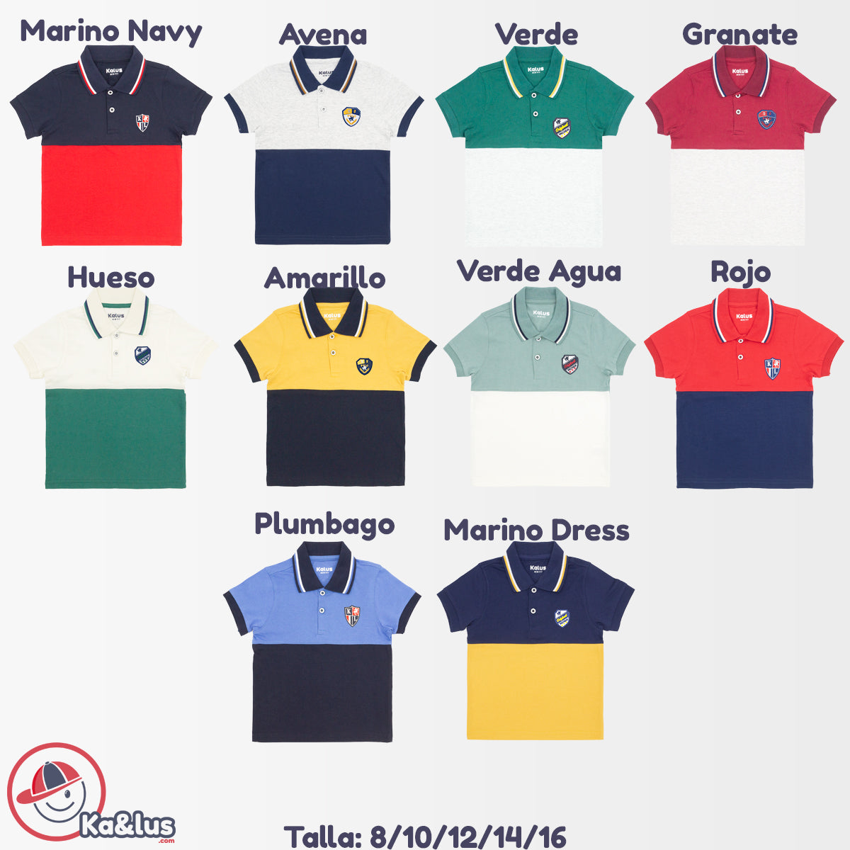 Playera polo COMBINADO para niño juvenil