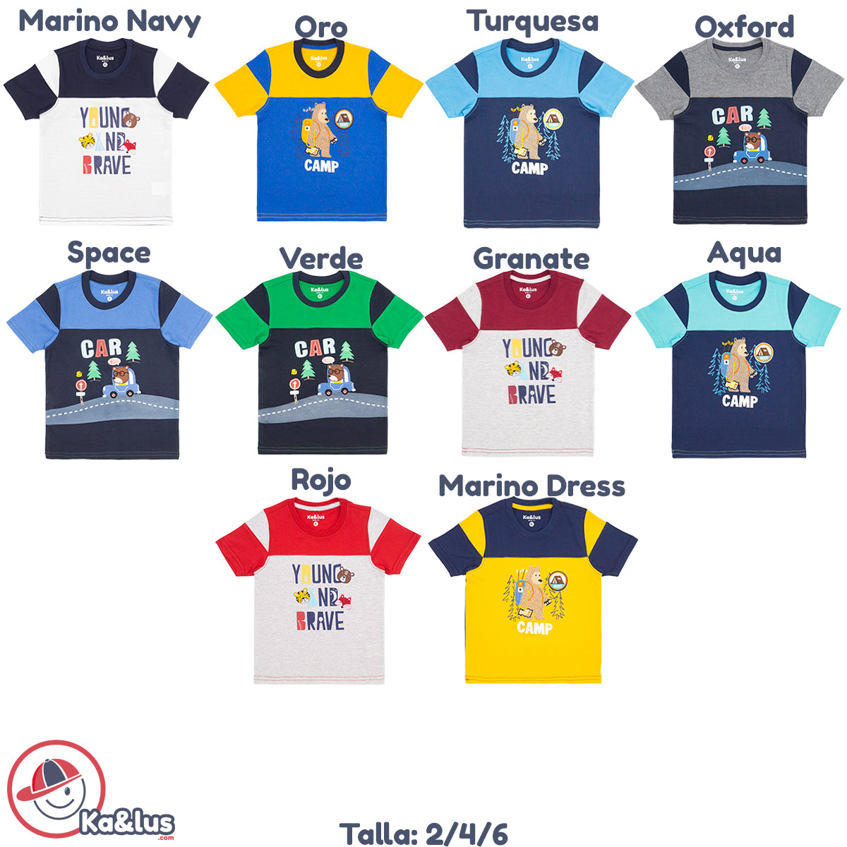 Playera redondo CAMP niños infantil Mayoreo-menudeo