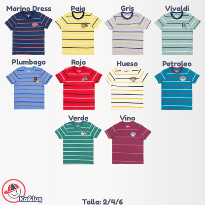 Playera Cuello Redondo Rayas Infantil