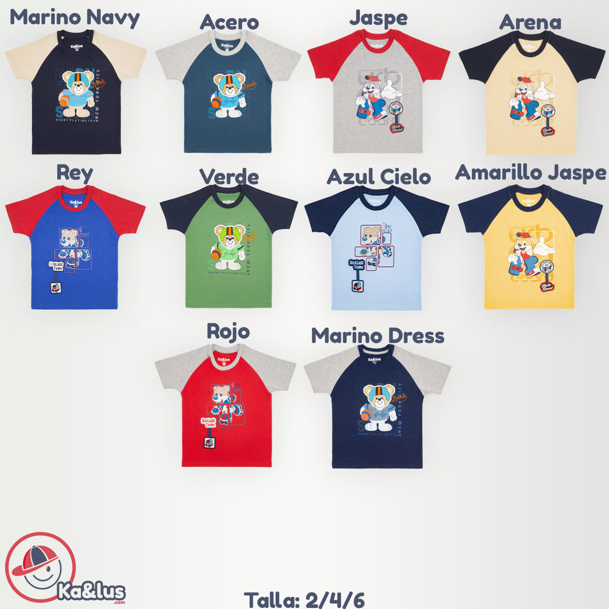 Playera redondo CARTOON infantil manga corta Kalus