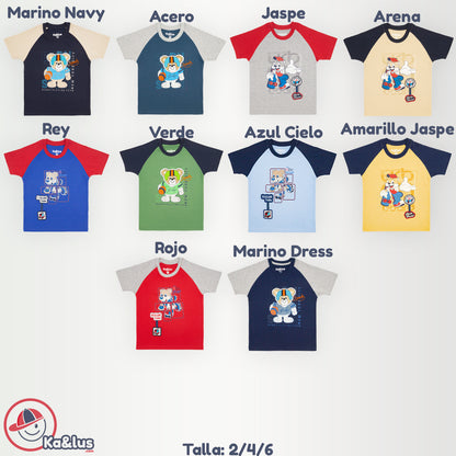 Playera redondo CARTOON infantil manga corta Kalus