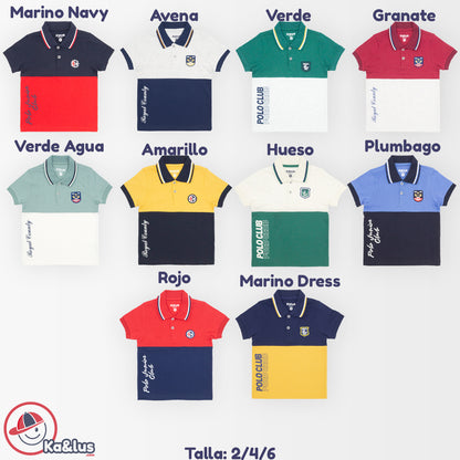 Playera polo COMBINADO infantil para niño