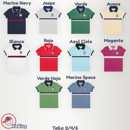 Playera polo LINE manga corta infantil
