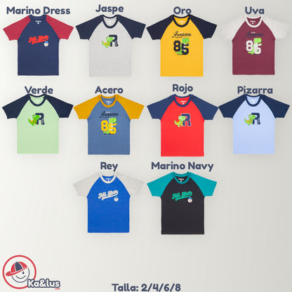 Playera redondo RAPTOR manga corta para niño infantil